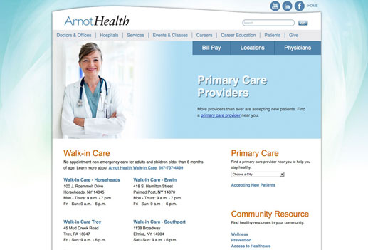 Arnot Health Mobile Website