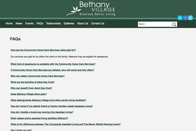 Bethany Village Website