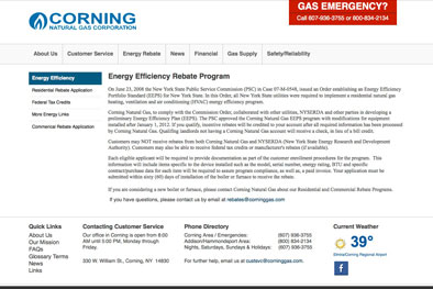 Corning Natural Gas Interior Page